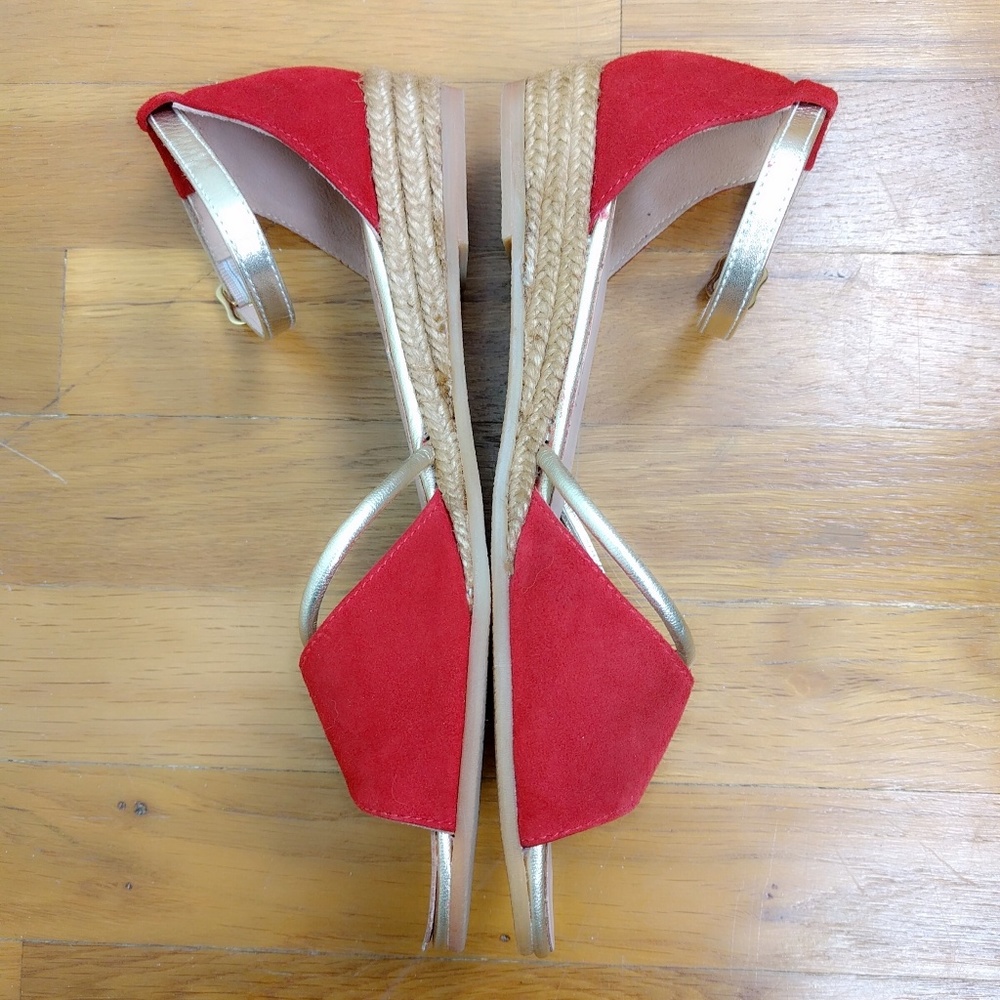 Eric Michael Russian Red Suede Espadrilles 39 8 - Picture 3 of 5